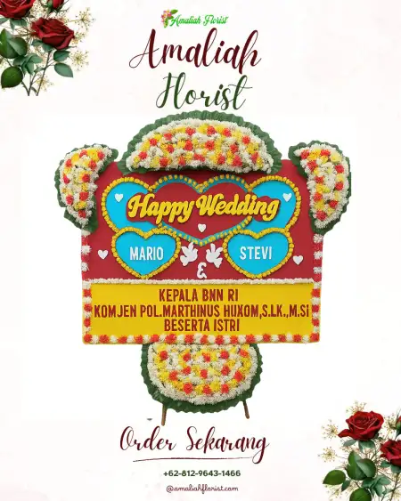 Papan Bunga Pernikahan Yaro